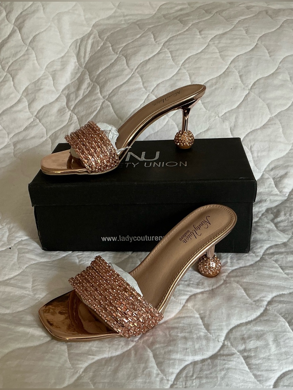 Ninety Union Couture | Beaded Mule Heels